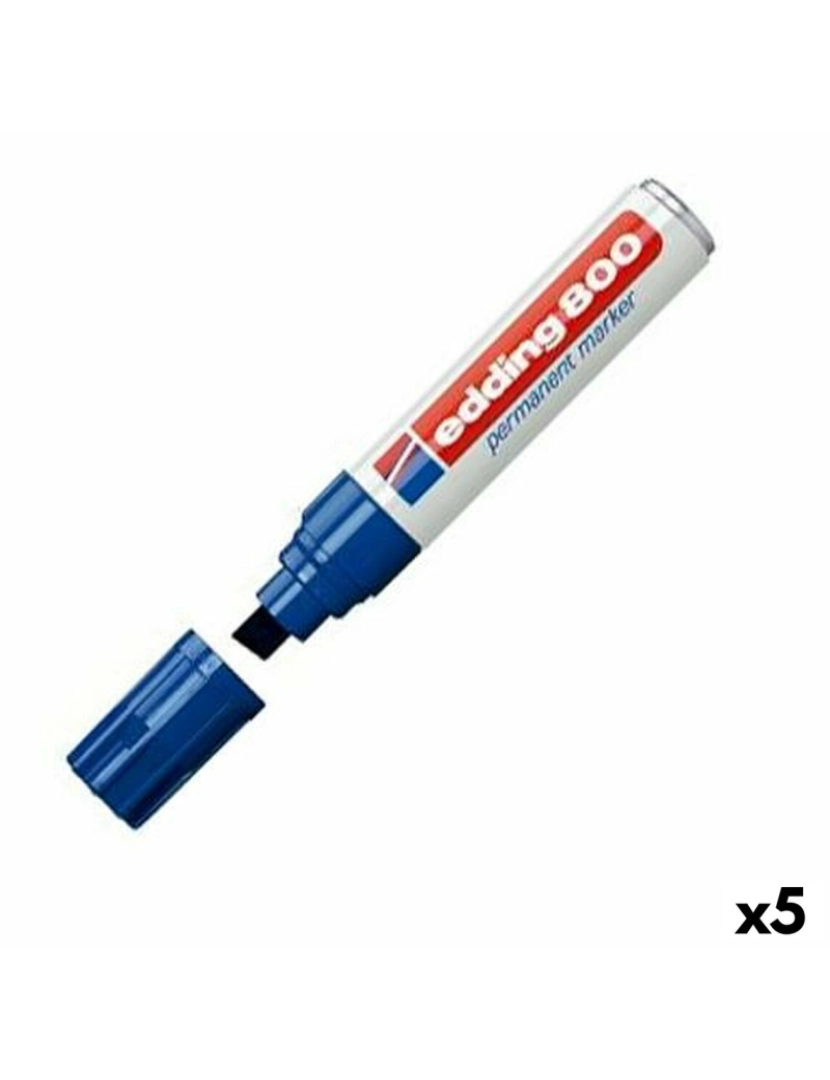 Edding - Rotulador permanente Edding 800 Azul (5 Unidades)