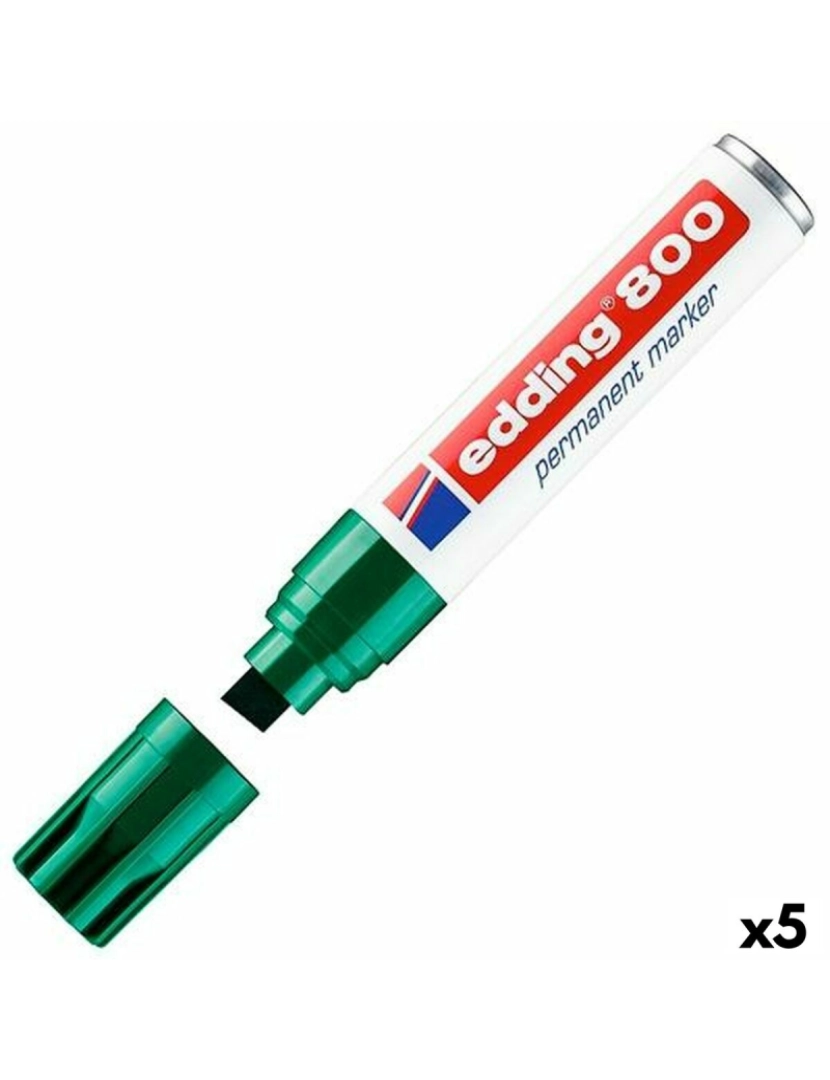 Edding - Rotulador permanente Edding 800 Verde (5 Unidades)