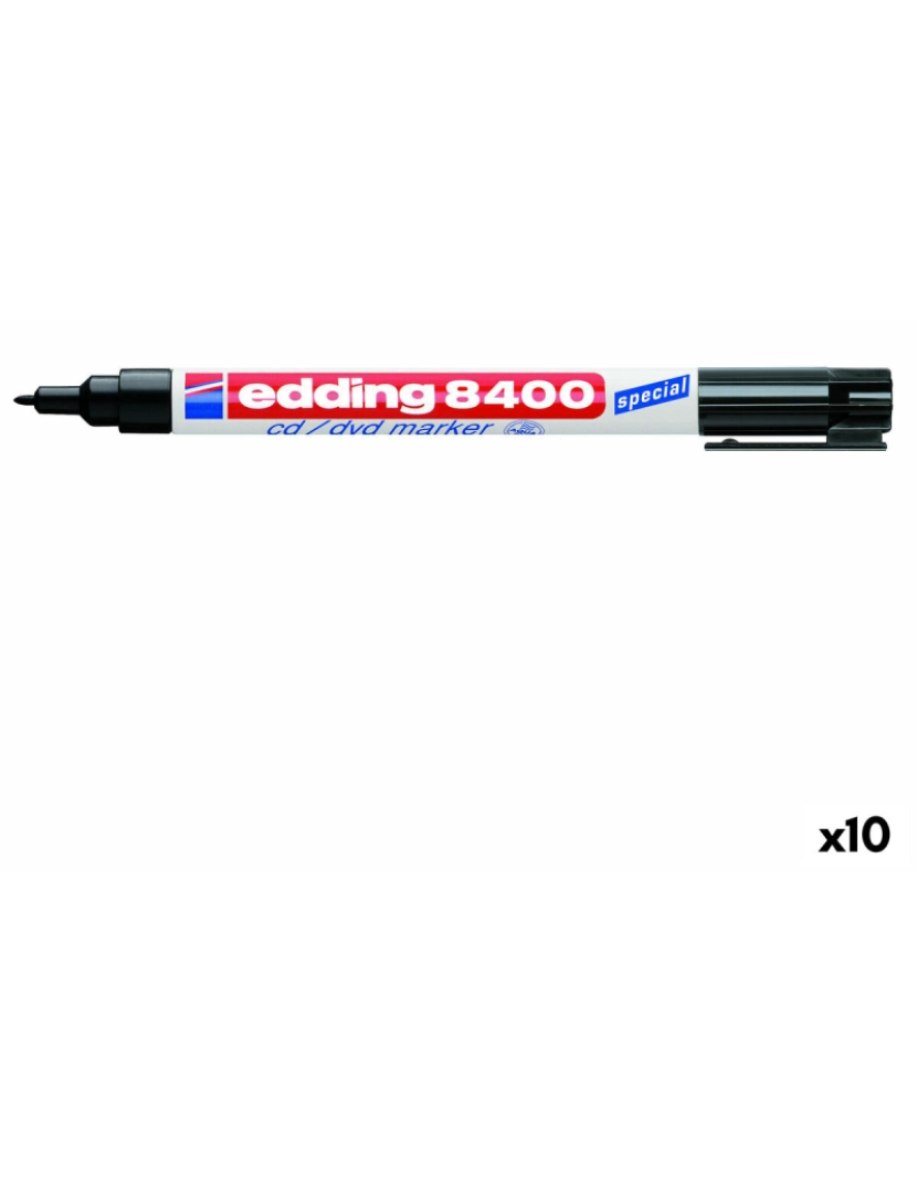 Edding - Rotulador permanente Edding e-8400 Preto (10 Unidades)