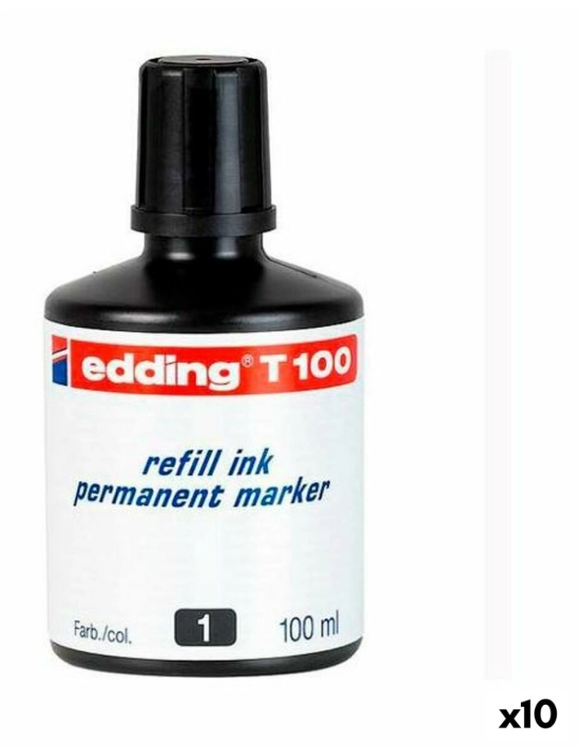 Edding - Tinta de recarga Edding T100 Permanente 100 ml (10 Unidades)