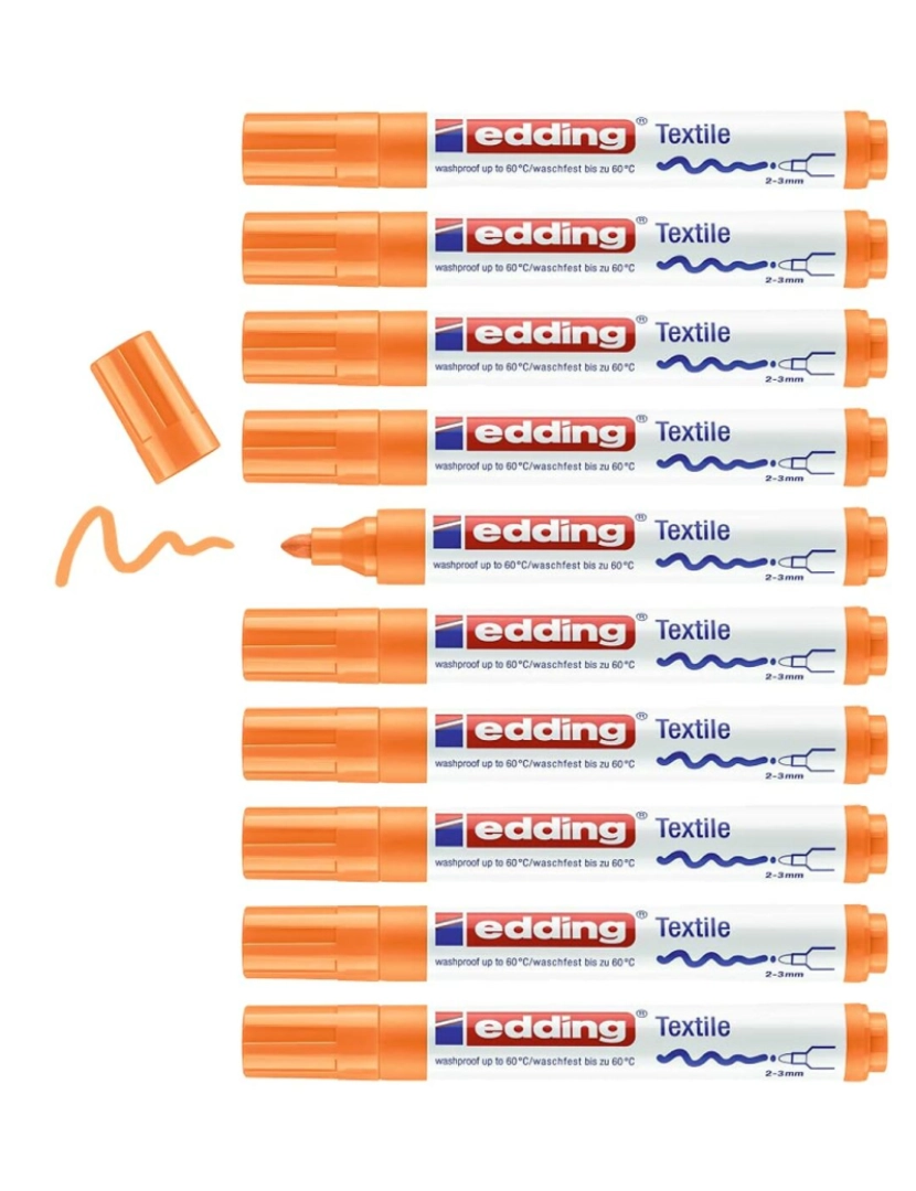 imagem de Rotulador permanente Edding 4500 Têxtil Fluorescente Laranja (10 Unidades)3