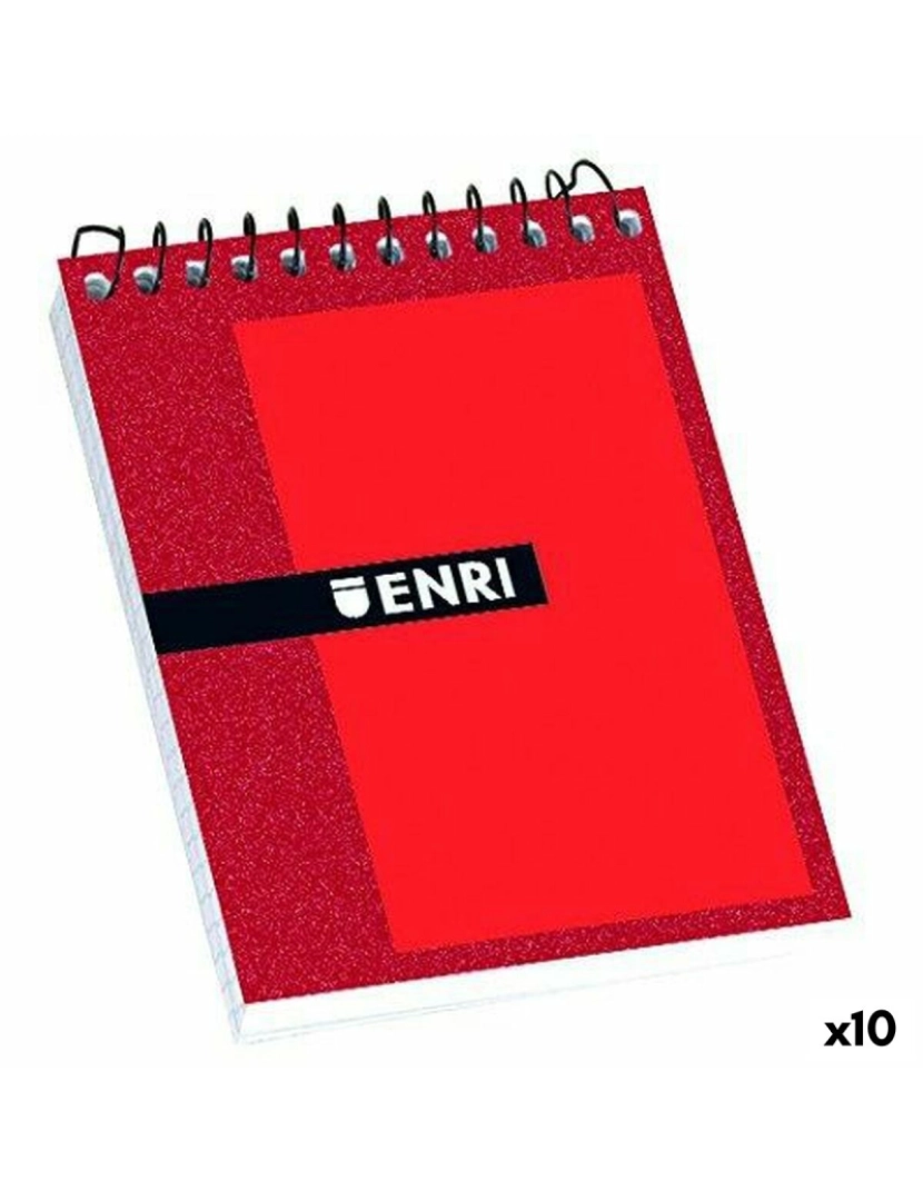 imagem de Bloco de Notas ENRI Vermelho 80 Folhas 4 mm (10 Unidades)1