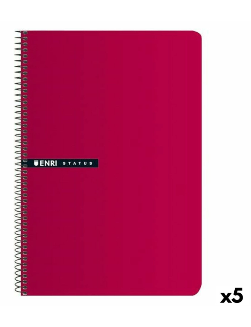 Enri - Caderno ENRI Vermelho 21,5 x 15,5 cm (5 Unidades)