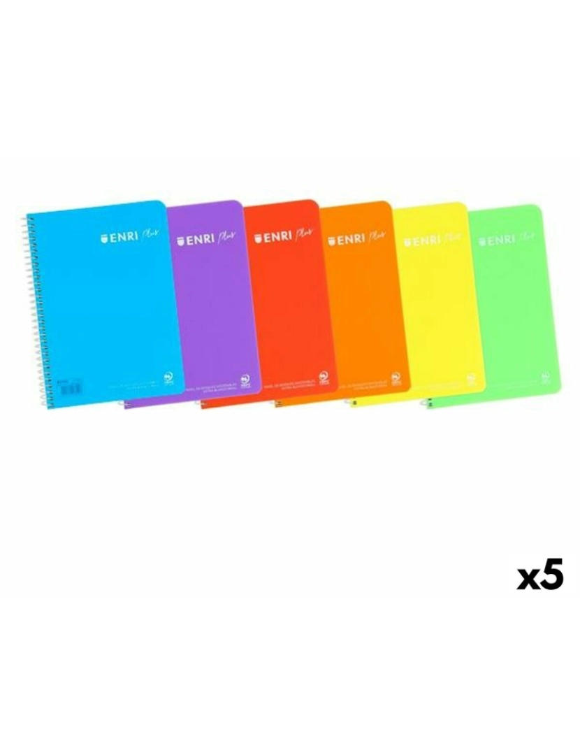 Enri - Caderno ENRI Multicolor Din A4 80 Folhas (5 Unidades)