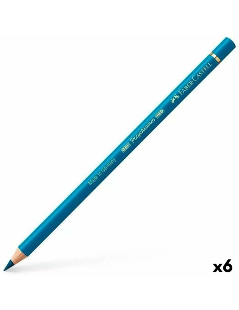 Faber-Castell - Lápis de cores Faber-Castell Polychromos Turquesa Azul Cobalto 6 Peças