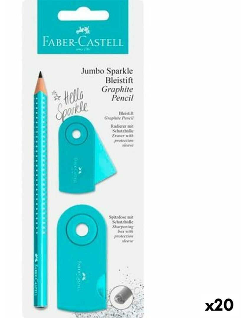 Faber-Castell - Conjunto de Lápis Faber-Castell Turquesa (3 Peças) (20 Unidades)