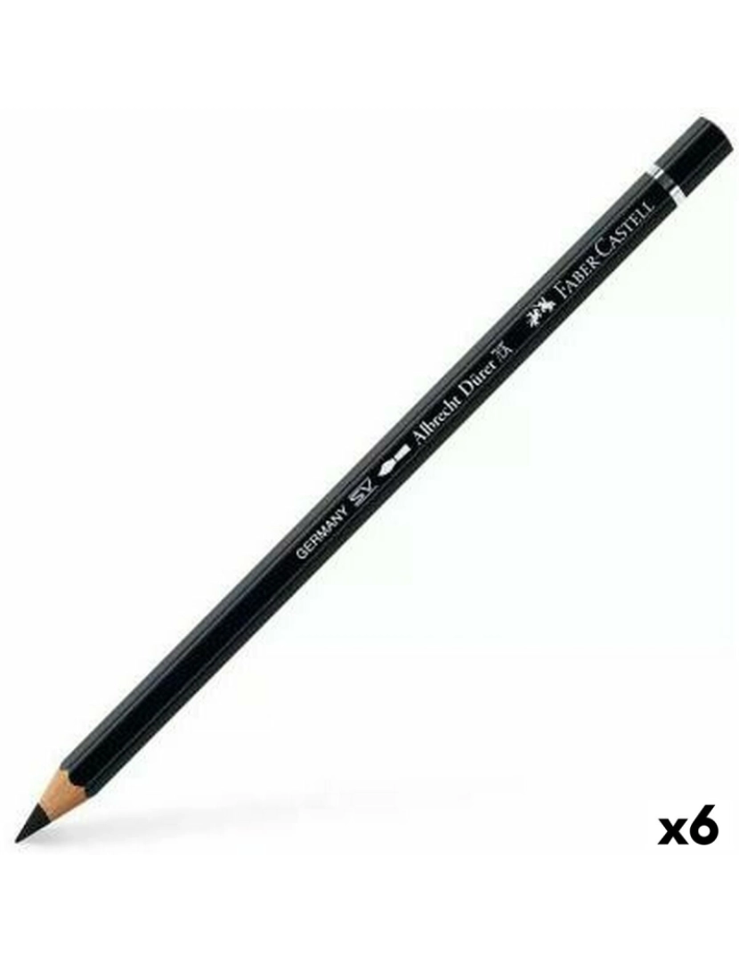 imagem de Lápis Faber-Castell Albrecht Dürer Aguarela Preto Sextavado (6 Unidades)1