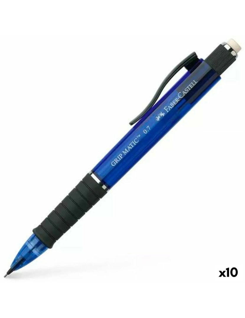 Faber-Castell - Porta-minas Faber-Castell Grip  Matic Azul 0,7 mm (10 Unidades)