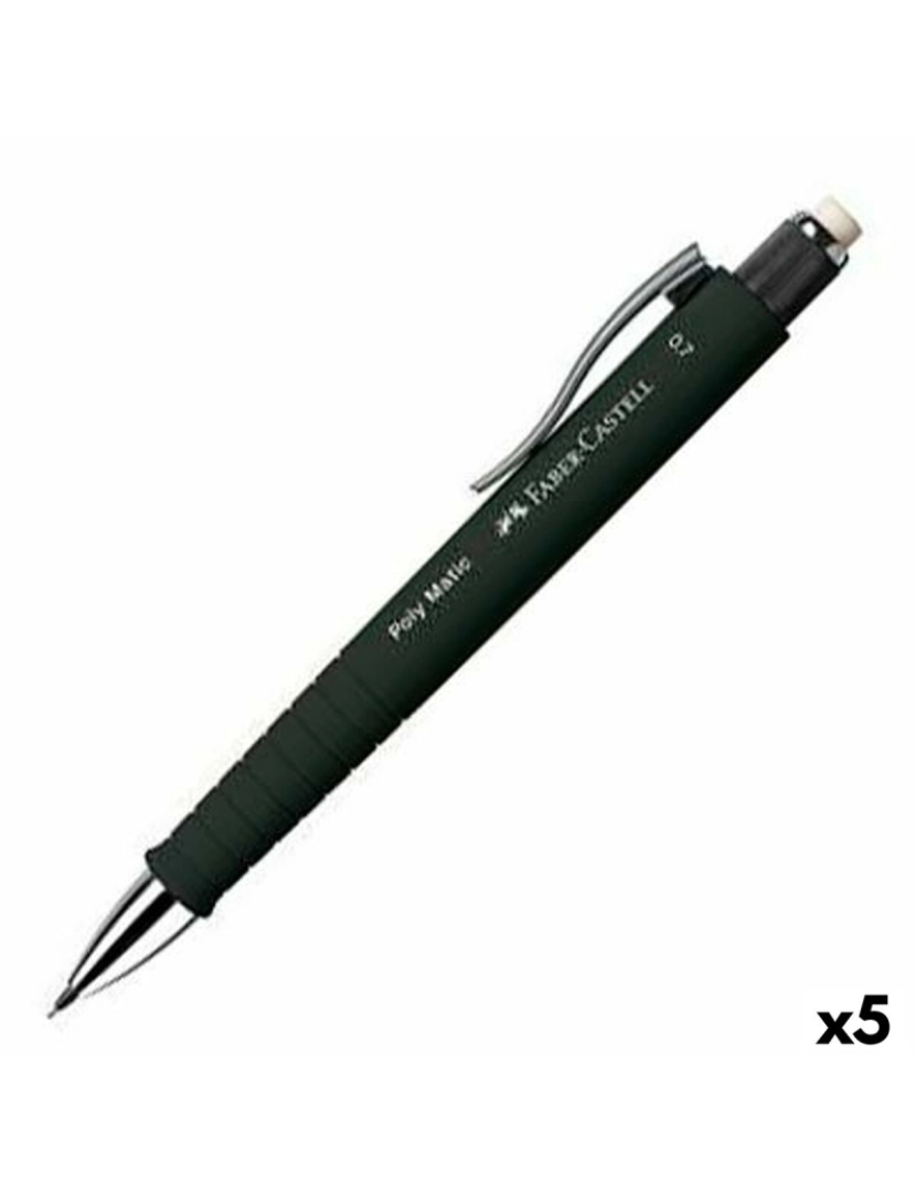 Faber-Castell - Porta-minas Faber-Castell Poly Matic Preto 0,7 mm (5 Unidades)