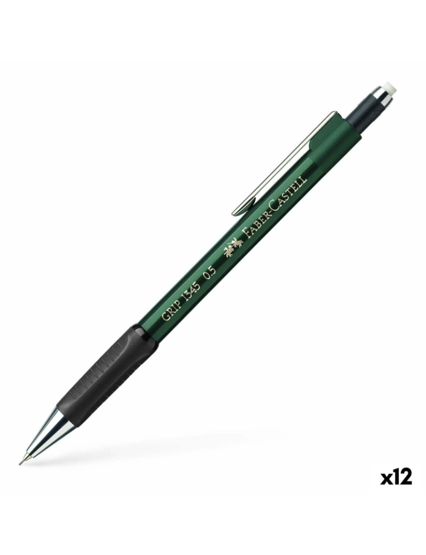 Faber-Castell - Porta-minas Faber-Castell Grip 1345 Verde 0,5 mm (12 Unidades)