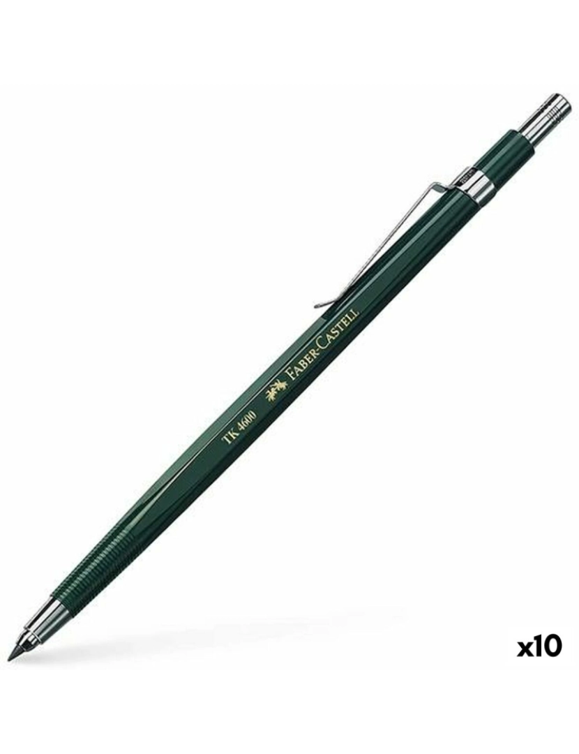 Faber-Castell - Porta-minas Faber-Castell Tk 4600 Verde 0,7 mm (10 Unidades)