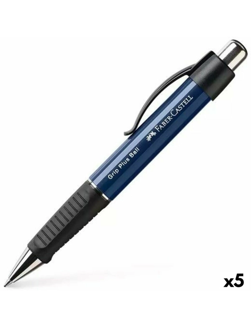 Faber-Castell - Caneta Faber-Castell Grip Plus Ball M Azul (5 Unidades)