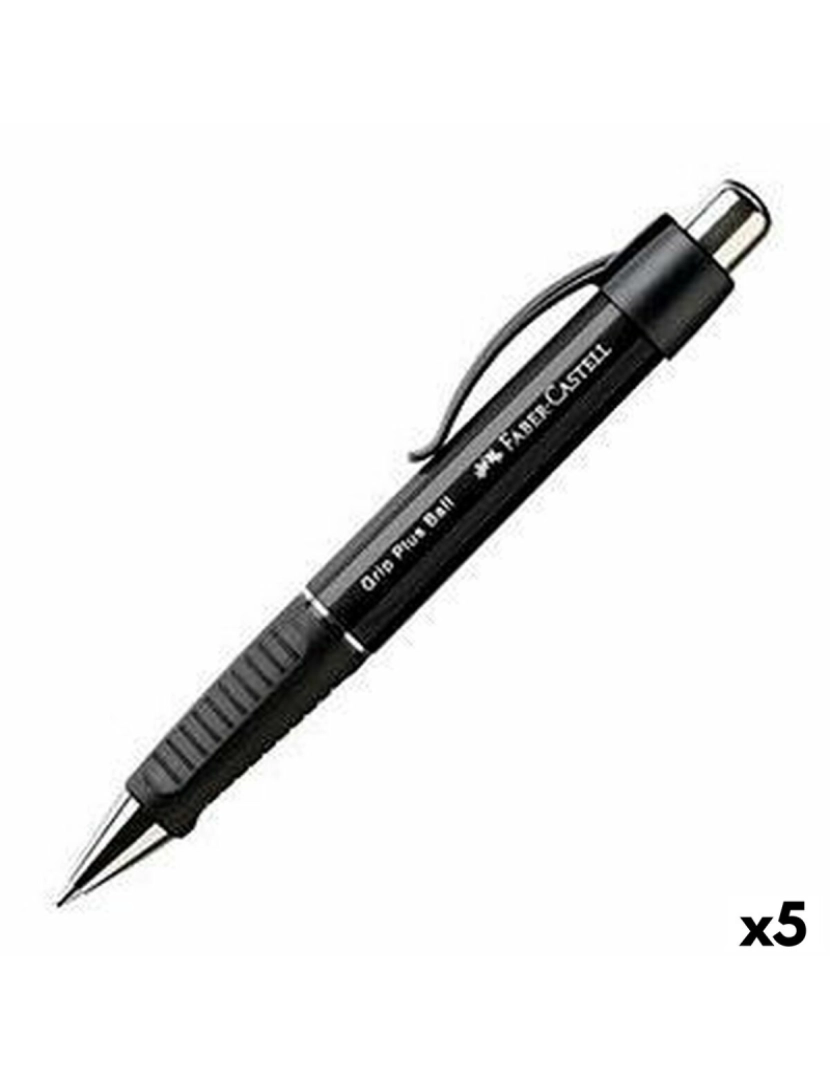 Faber-Castell - Caneta Faber-Castell Grip Plus Ball M Preto 5 Unidades