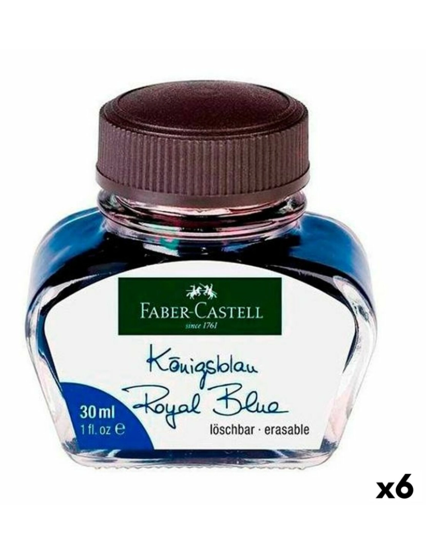 Faber-Castell - Tinta Faber-Castell Azul 6 Peças 30 ml