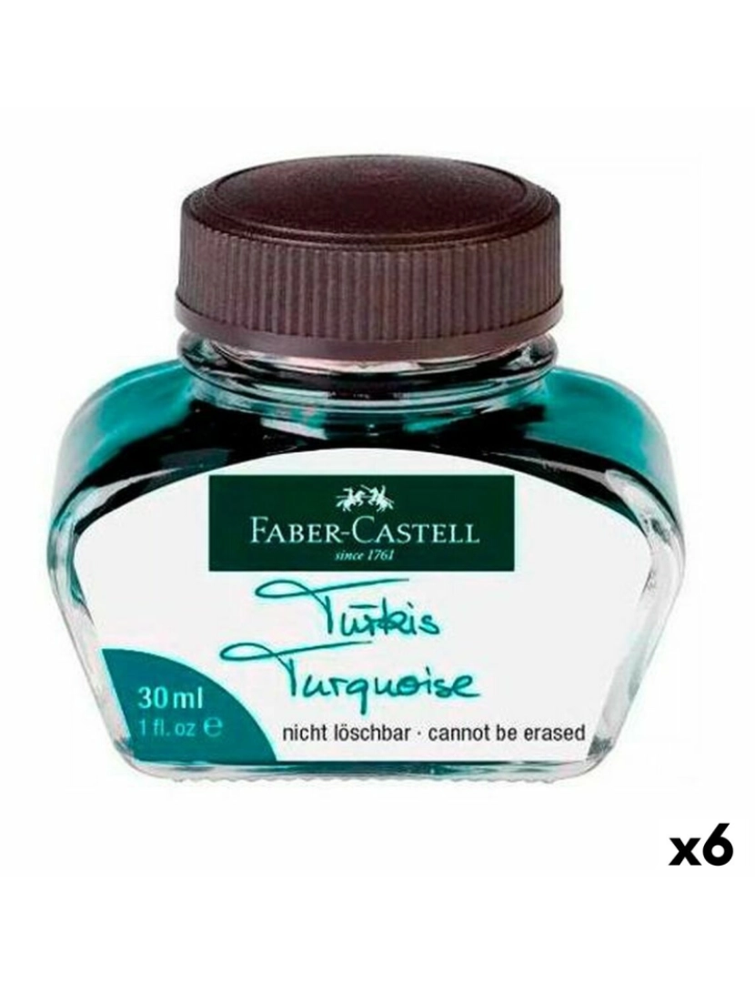 Faber-Castell - Tinteiro Faber-Castell Turquesa 6 Peças 30 ml