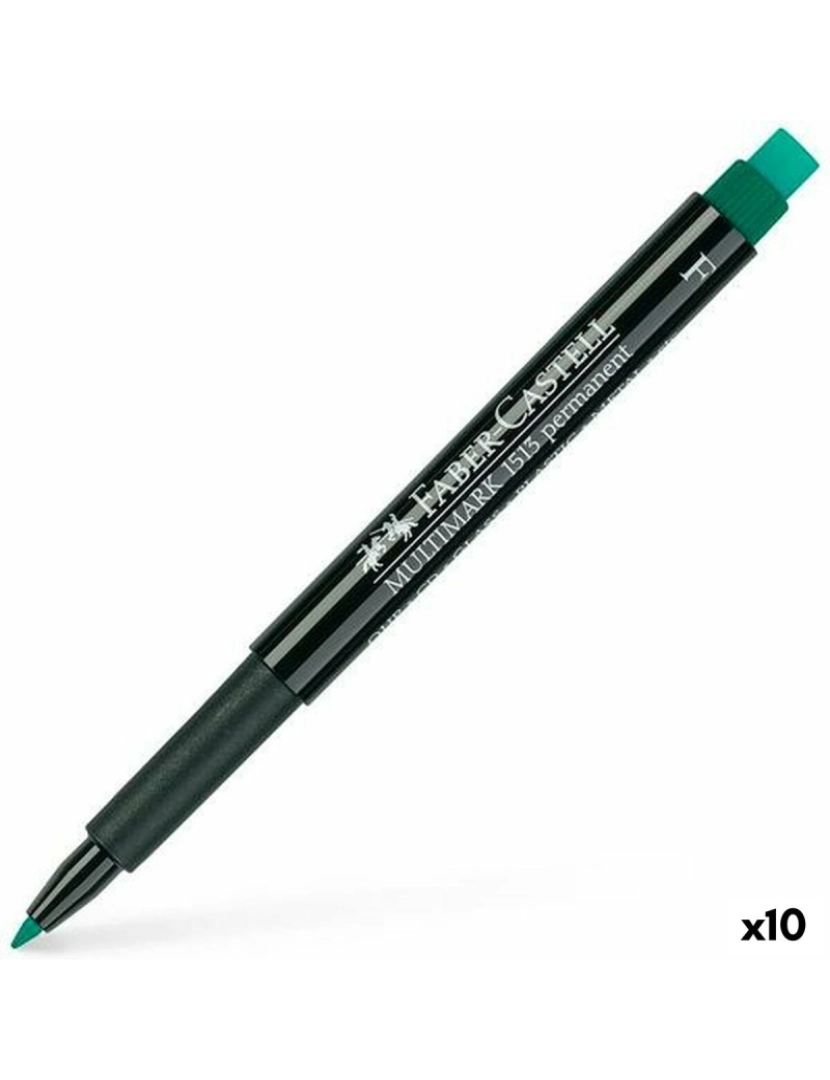 Faber-Castell - Rotulador permanente Faber-Castell Multimark 1513 F Verde (10 Unidades)