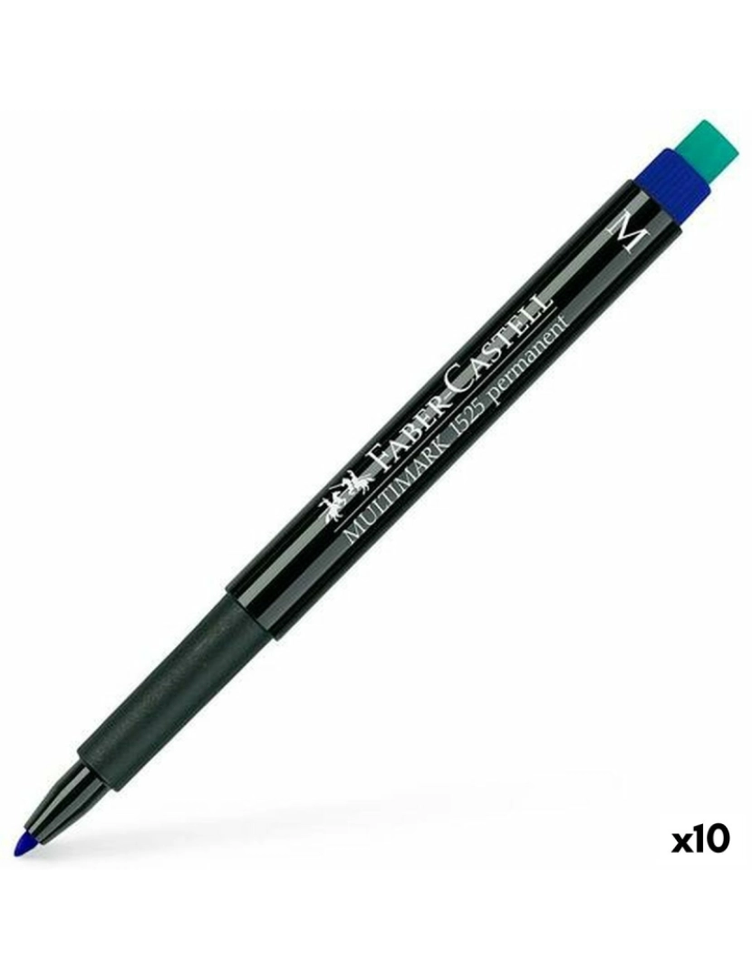 Faber-Castell - Rotulador permanente Faber-Castell Multimark 1523 M Azul (10 Unidades)