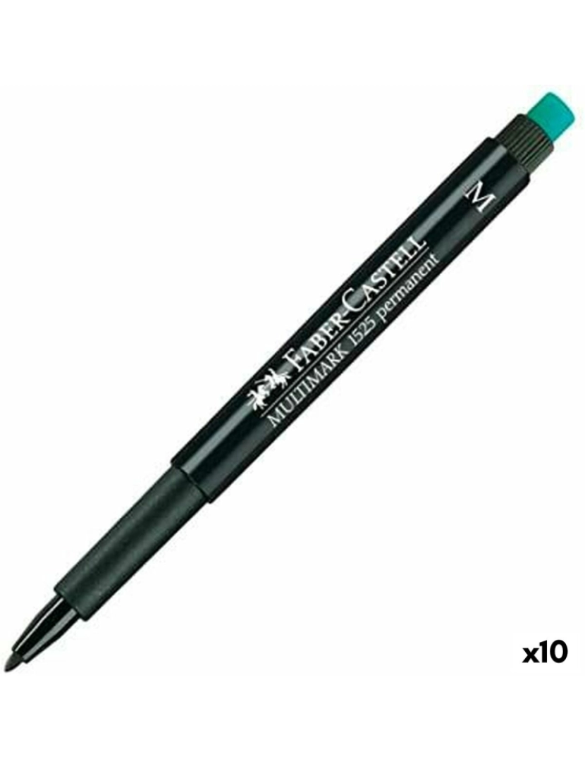 Faber-Castell - Rotulador permanente Faber-Castell Multimark 1525 M Preto (10 Unidades)