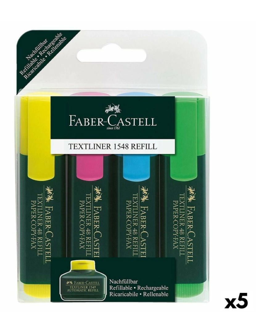 imagem de Conjunto de Marcadores Faber-Castell Fluorescente Multicolor (5 Unidades)1