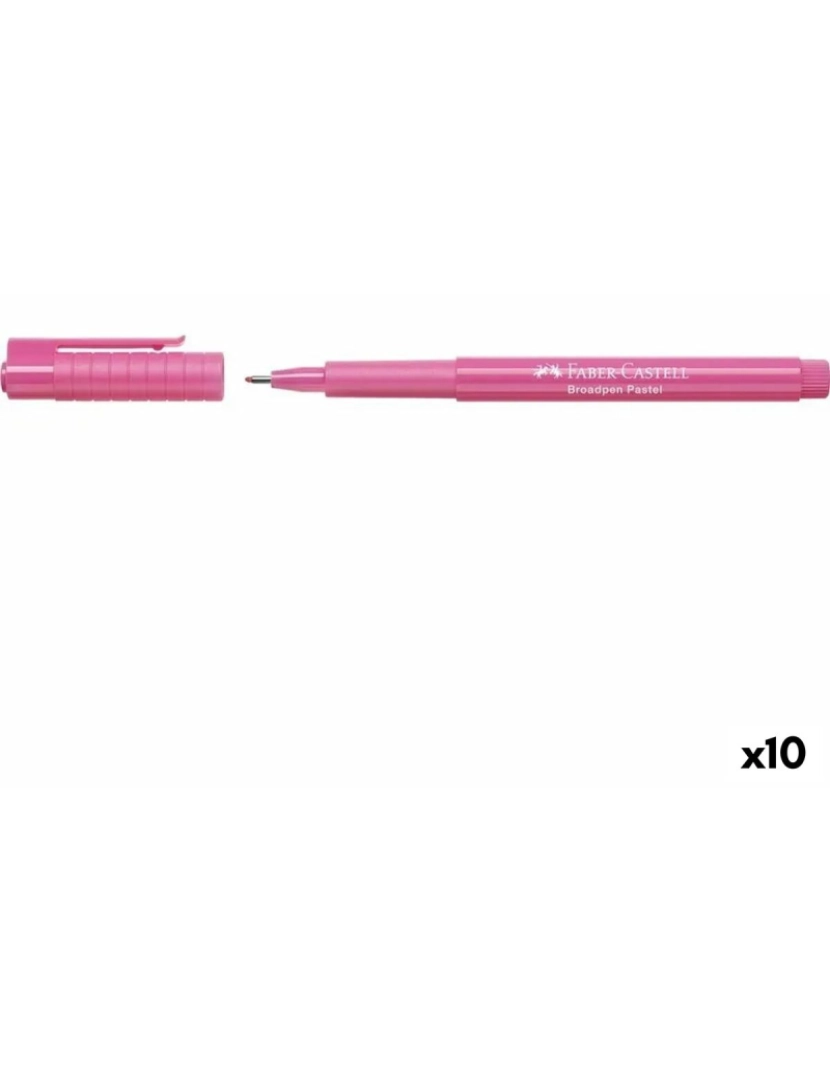 imagem de Rotulador permanente Faber-Castell Broadpen Pastel Cor de Rosa (10 Unidades)1