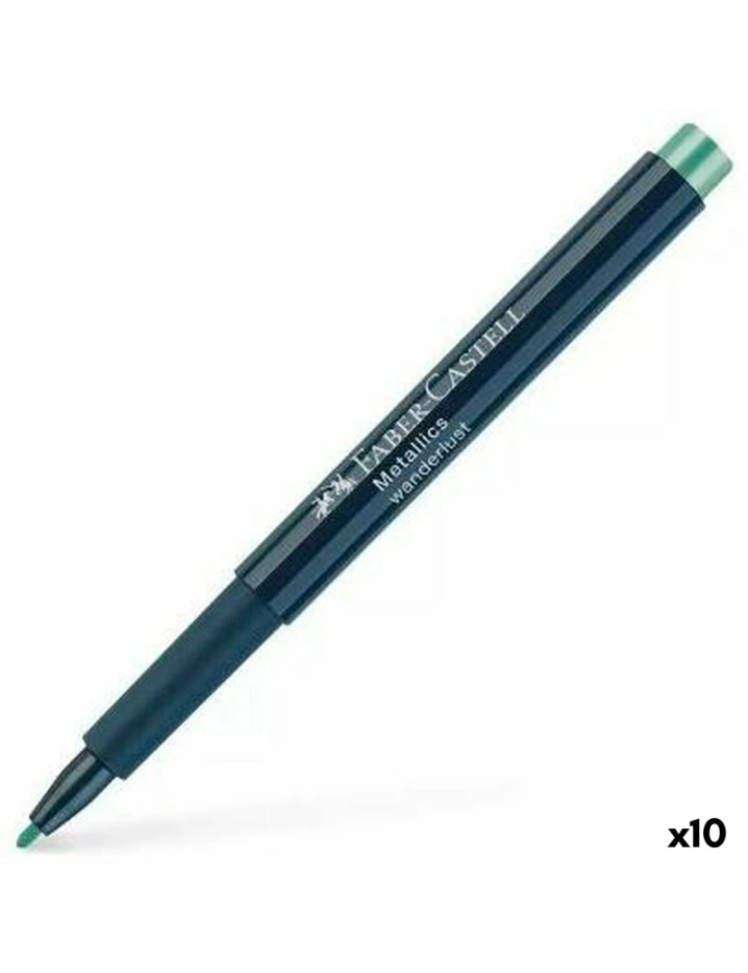 Faber-Castell - Rotuladores Faber-Castell Metallics Wanderlust Verde (10 Unidades)