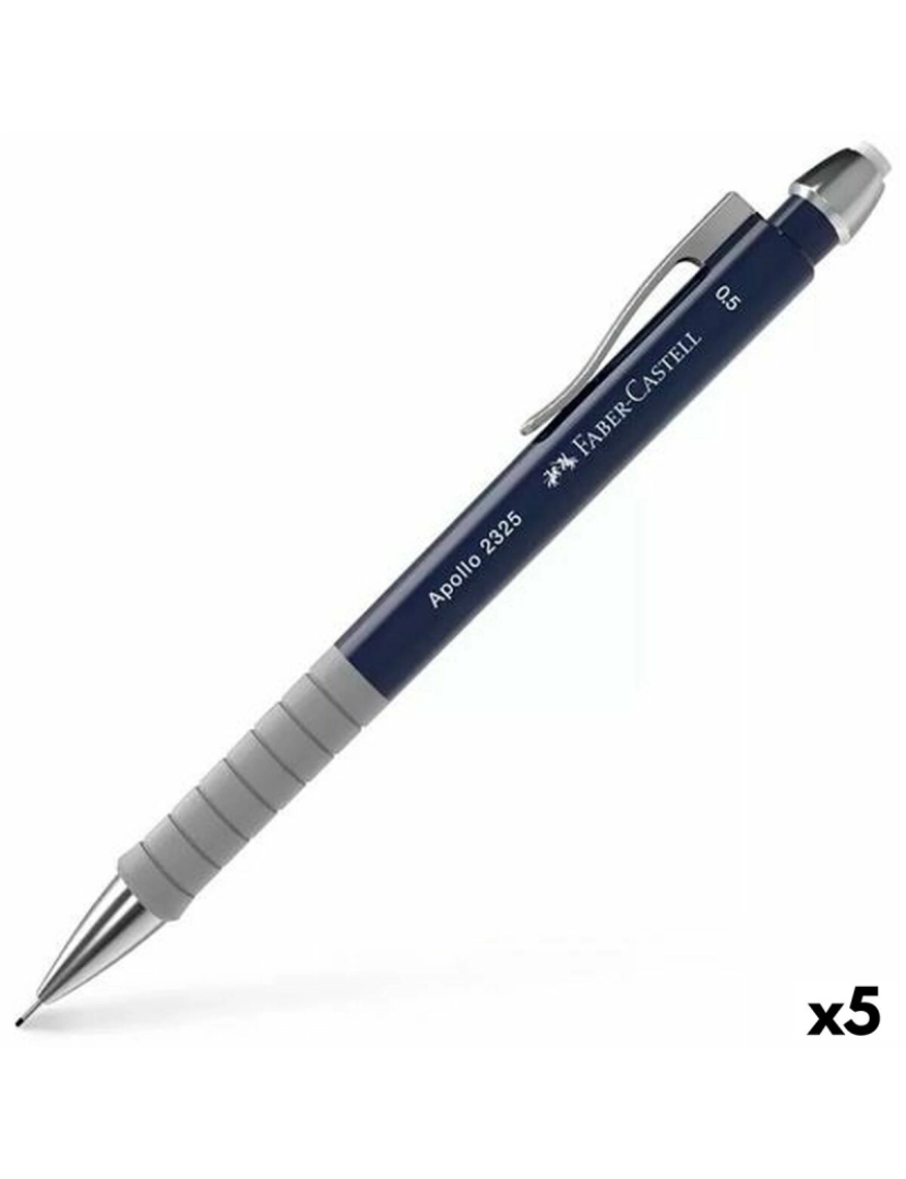 Faber-Castell - Porta-minas Faber-Castell Apollo 2325 Azul escuro 0,5 mm (5 Unidades)