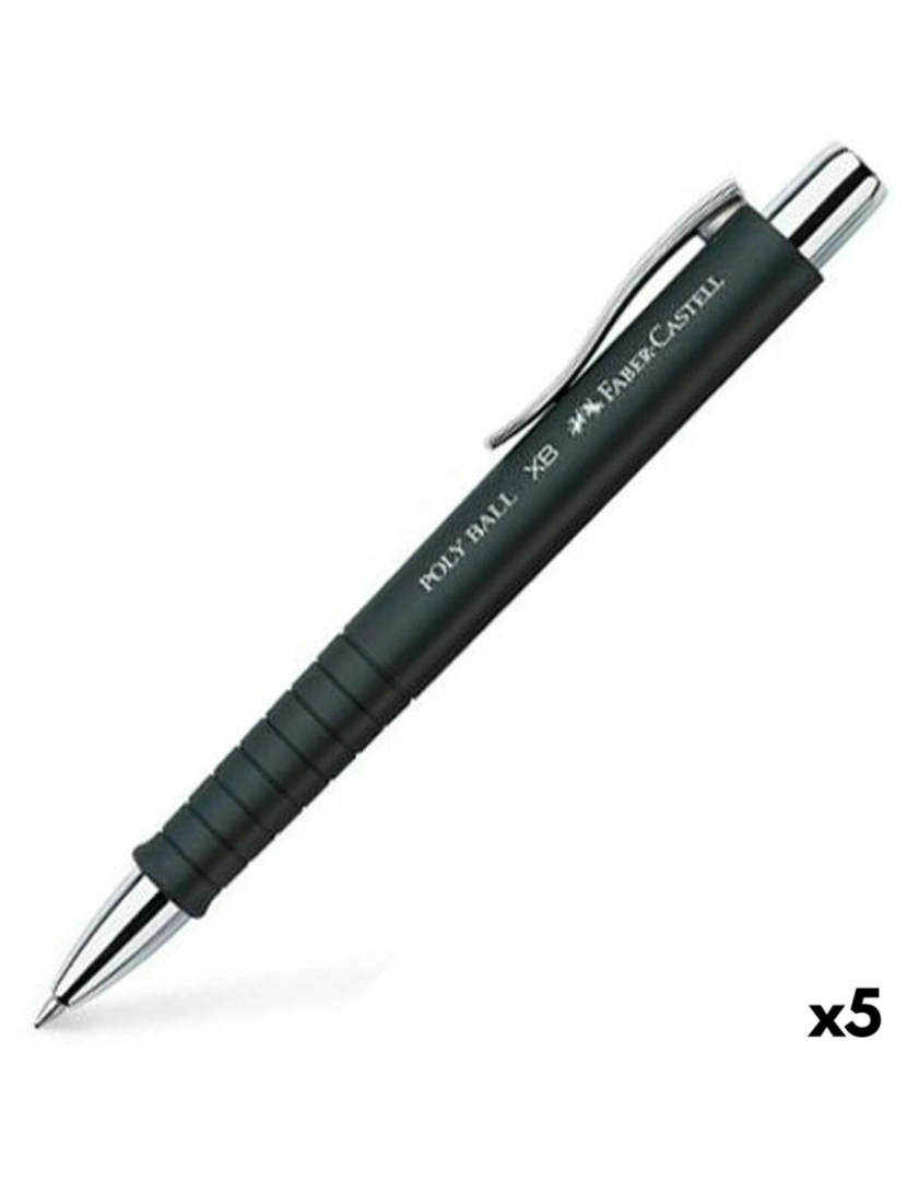 Faber-Castell - Caneta Faber-Castell Poly Ball XB Preto (5 Unidades)