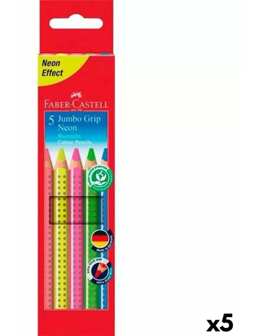 imagem de Lápis de cores Faber-Castell Neon Multicolor (5 Unidades)1