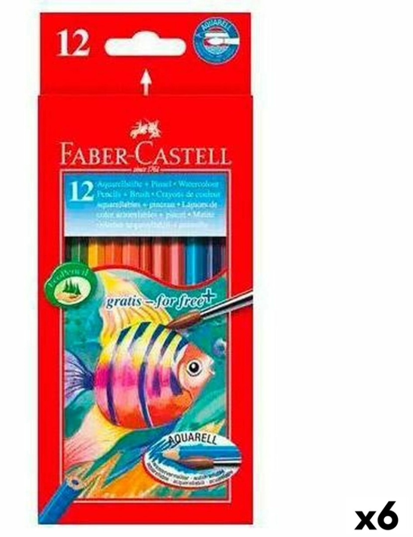 Faber-Castell - Lápiz de Cor Aquarela Faber-Castell Multicolor 6 Peças