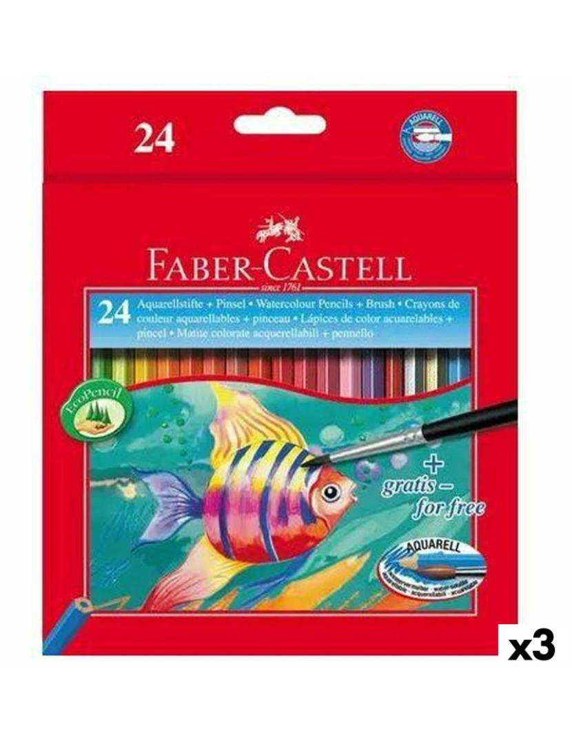 Faber-Castell - Lápiz de Cor Aquarela Faber-Castell Multicolor 3 Peças