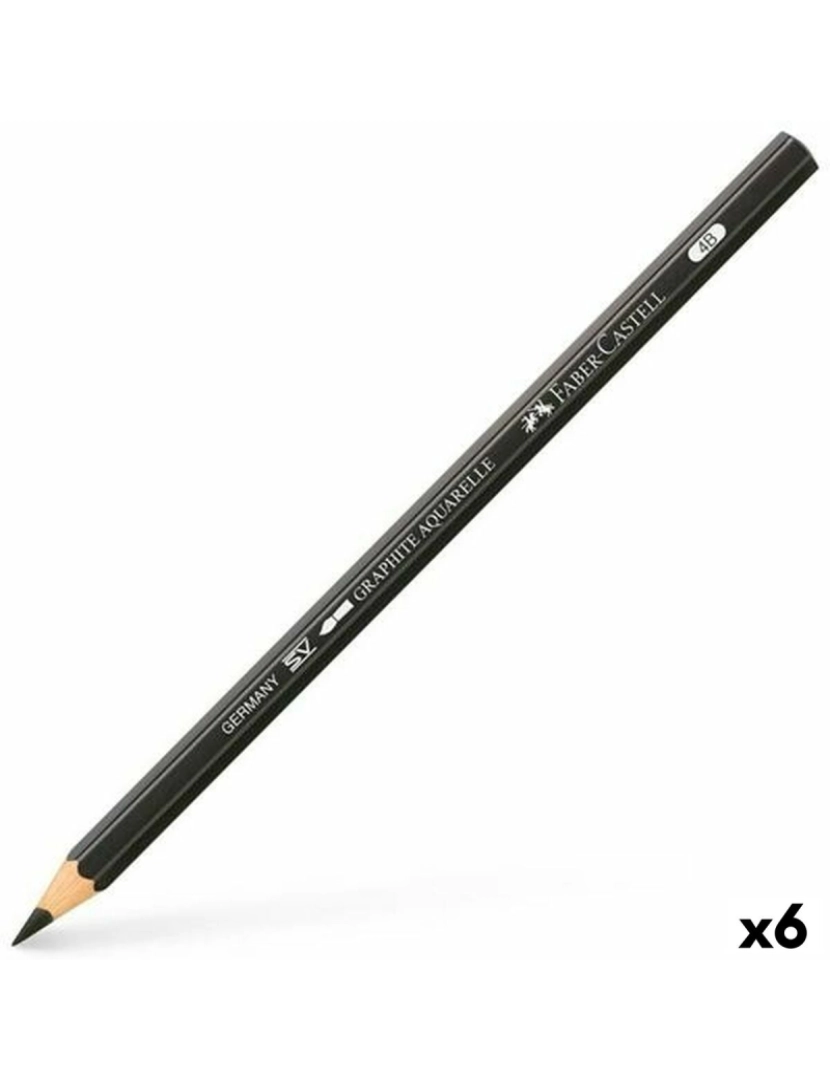 Faber-Castell - Lápis Faber-Castell Graphite Aquarelle 4B (6 Peças)