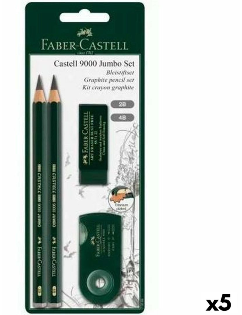 Faber-Castell - Conjunto de Lápis Faber-Castell Preto (5 Unidades)