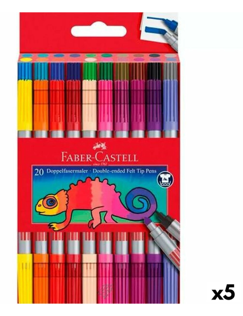 Faber-Castell - Conjunto de Canetas de Feltro Faber-Castell Estojo Multicolor (5 Unidades)