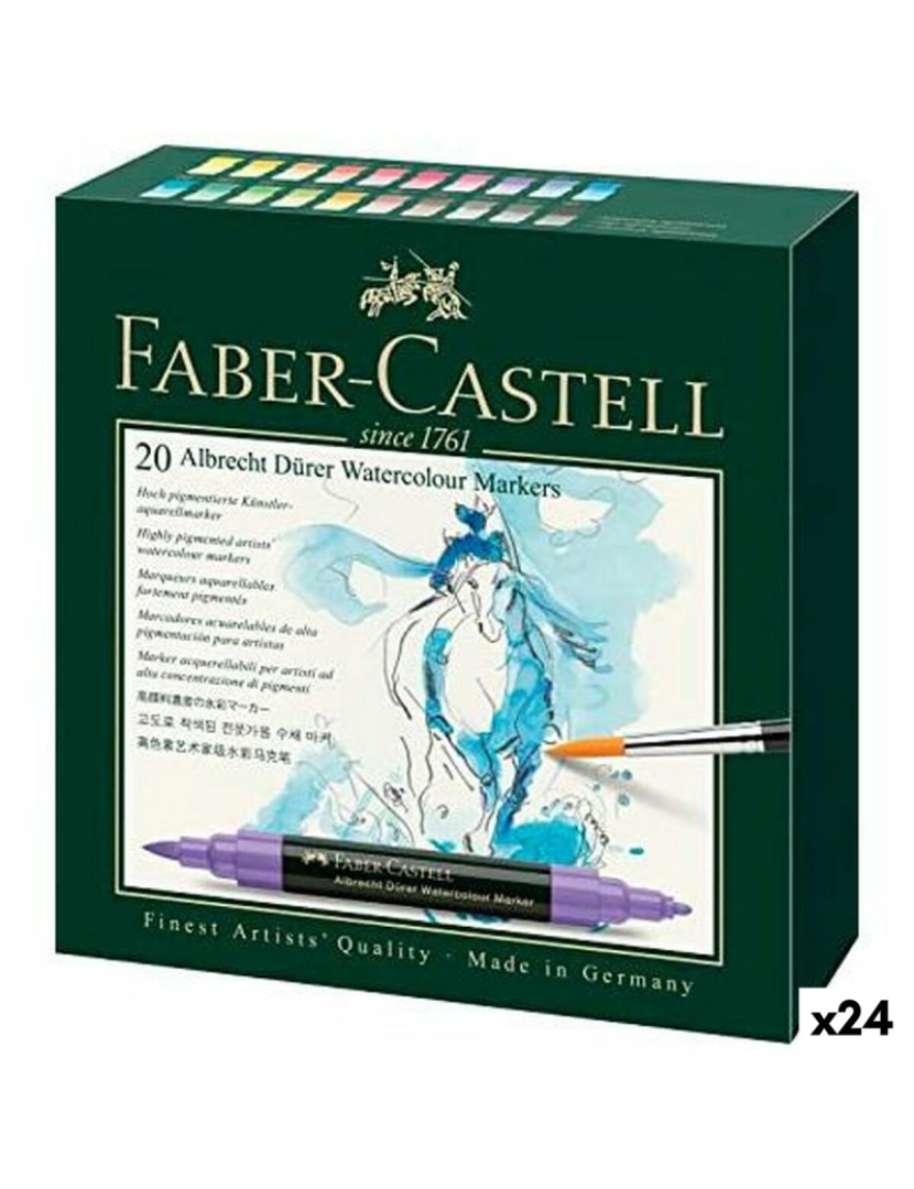 imagem de Conjunto de Canetas de Feltro Faber-Castell Aguarelas Estojo (24 Unidades)1