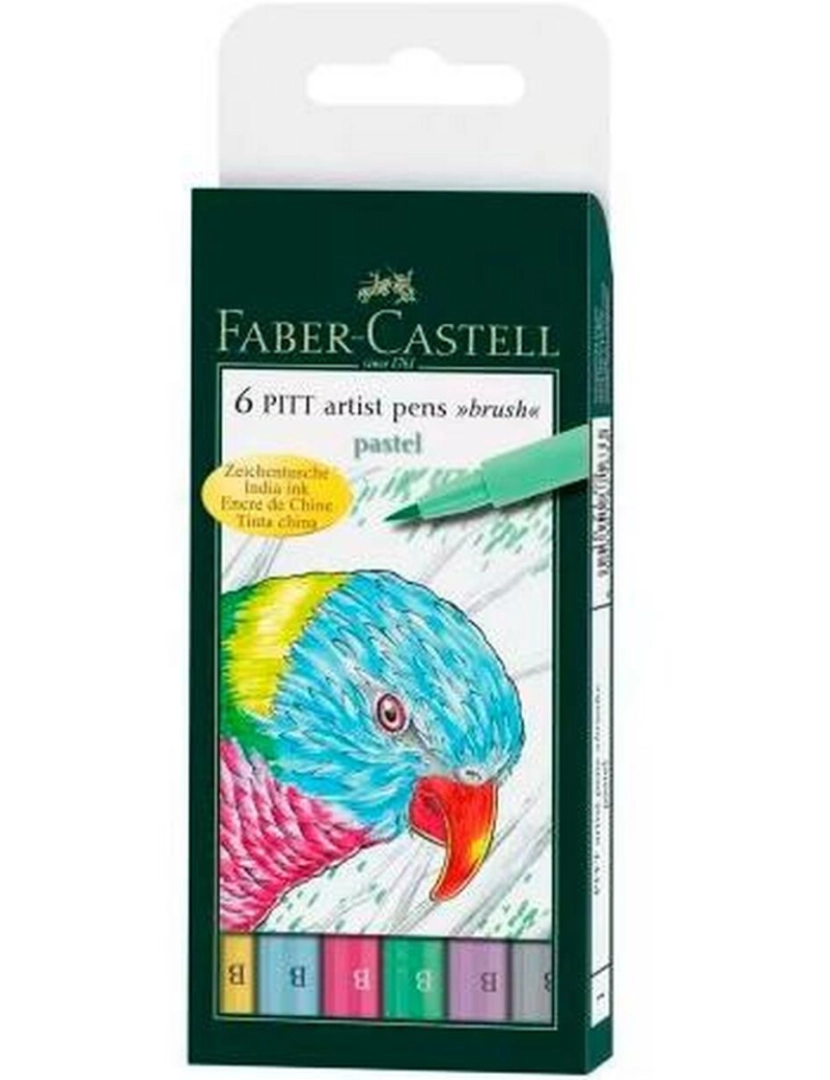 imagem de Conjunto de Canetas de Feltro Faber-Castell Pitt Artist Estojo Pastel (5 Unidades)2