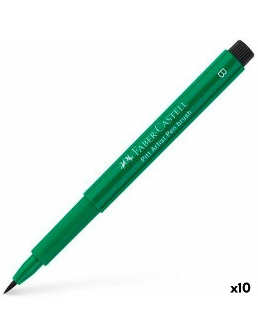 Faber-Castell - Rotuladores Faber-Castell Pitt Artist Verde-escuro (10 Unidades)