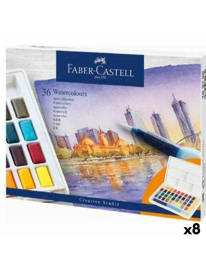 Faber-Castell - Conjunto de Pintura Aguarela Faber-Castell Creative Studio (8 Unidades)