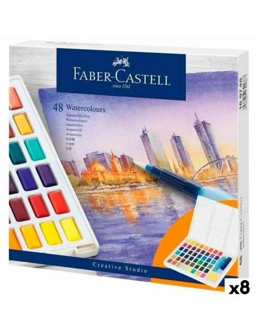 Faber-Castell - Conjunto de Pintura Aguarela Faber-Castell Creative Studio (8 Unidades)