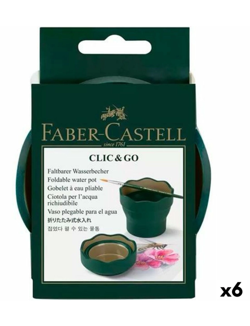 Faber-Castell - Copo Faber-Castell Clic & Go Dobrável Verde-escuro 6 Peças