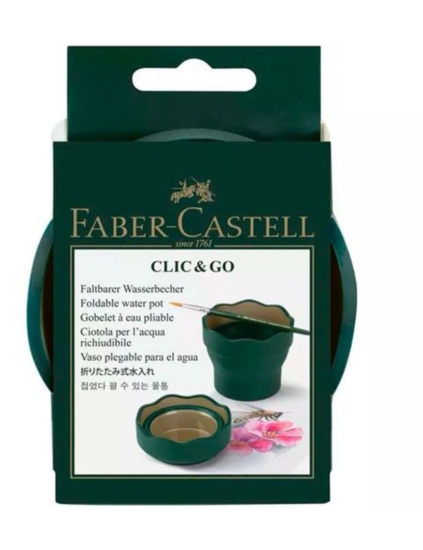 imagem de Copo Faber-Castell Clic & Go Dobrável Verde-escuro 6 Peças2