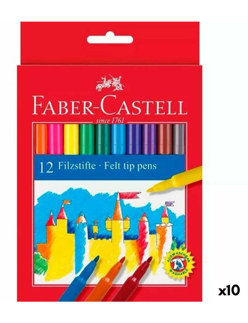 Faber-Castell - Conjunto de Canetas de Feltro Faber-Castell Multicolor (10 Unidades)