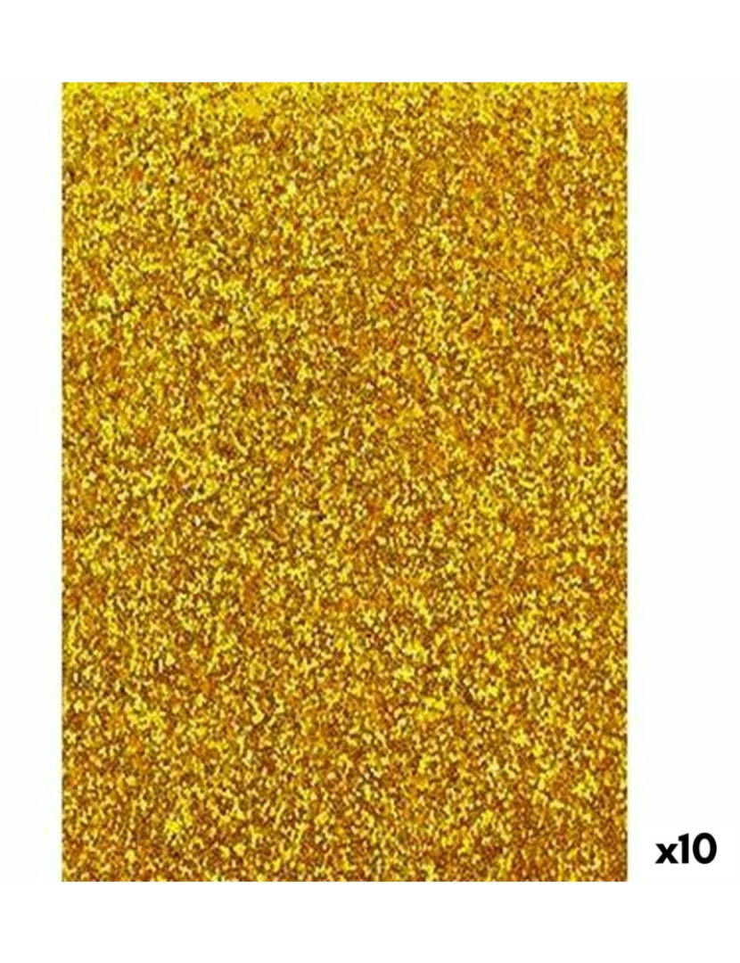 imagem de Papel Fama Glitter Borracha Eva Dourado 50 x 70 cm (10 Unidades)1