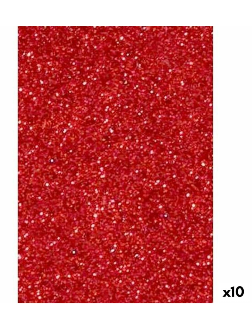 Fama - Borracha Eva Fama Purpurina Vermelho 50 x 70 cm (10 Unidades)