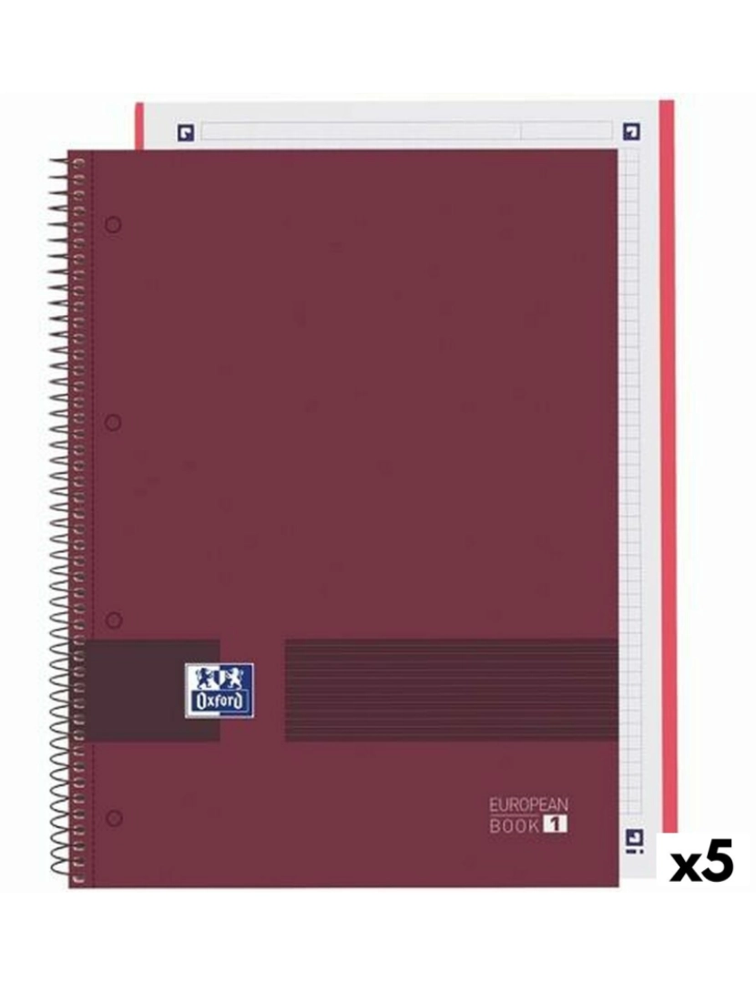 imagem de Caderno Oxford European Book Write&Erase Castanho-avermelhado A4 (5 Unidades)2