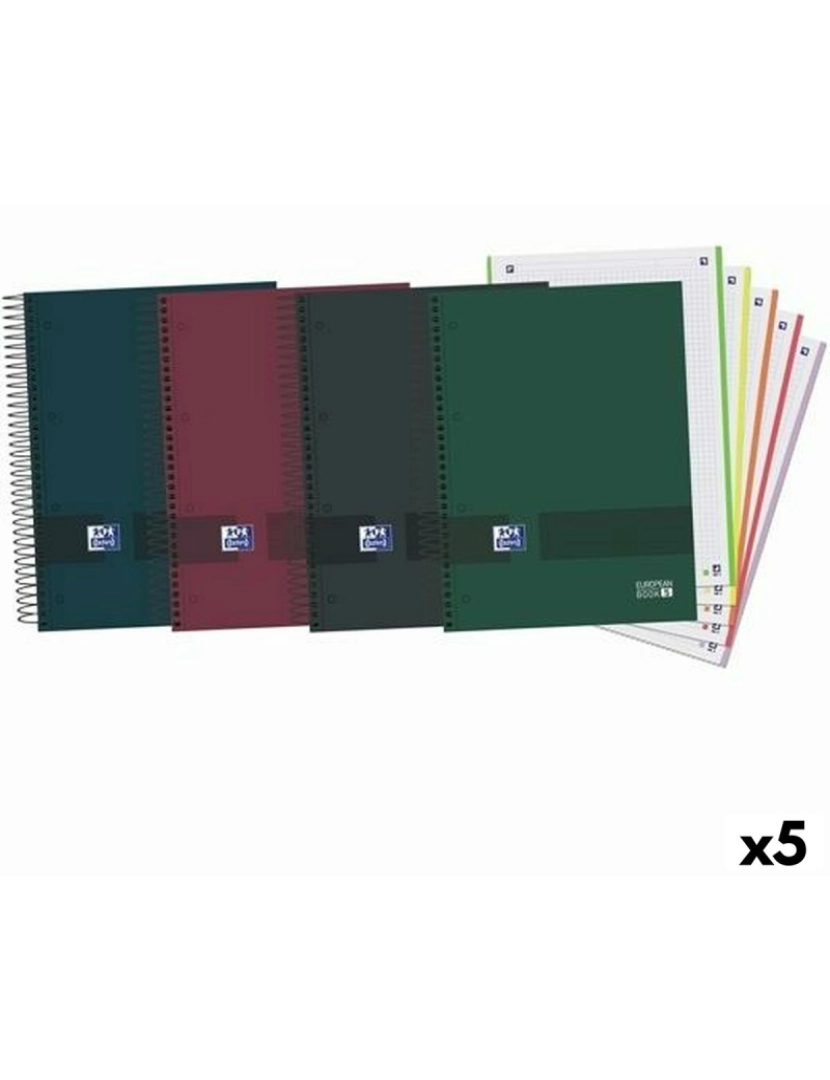 Oxford - Caderno Oxford Europeanbook 5 & You Multicolor A5 120 Folhas (5 Unidades)