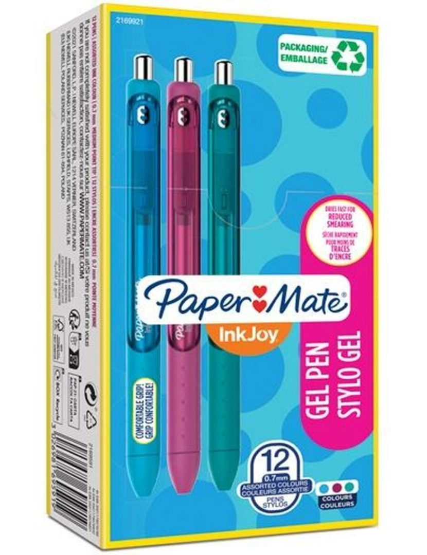 imagem de Esferográfica de gel Paper Mate Inkjoy TK12 Turquesa Fúcsia 0,7 mm (12 Unidades)2