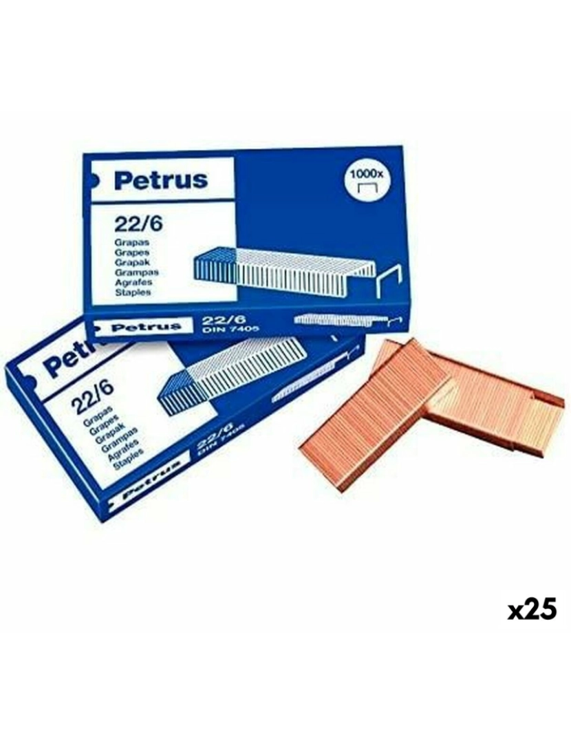 Petrus - Grampos Petrus 22/6 6 mm (25 Unidades)