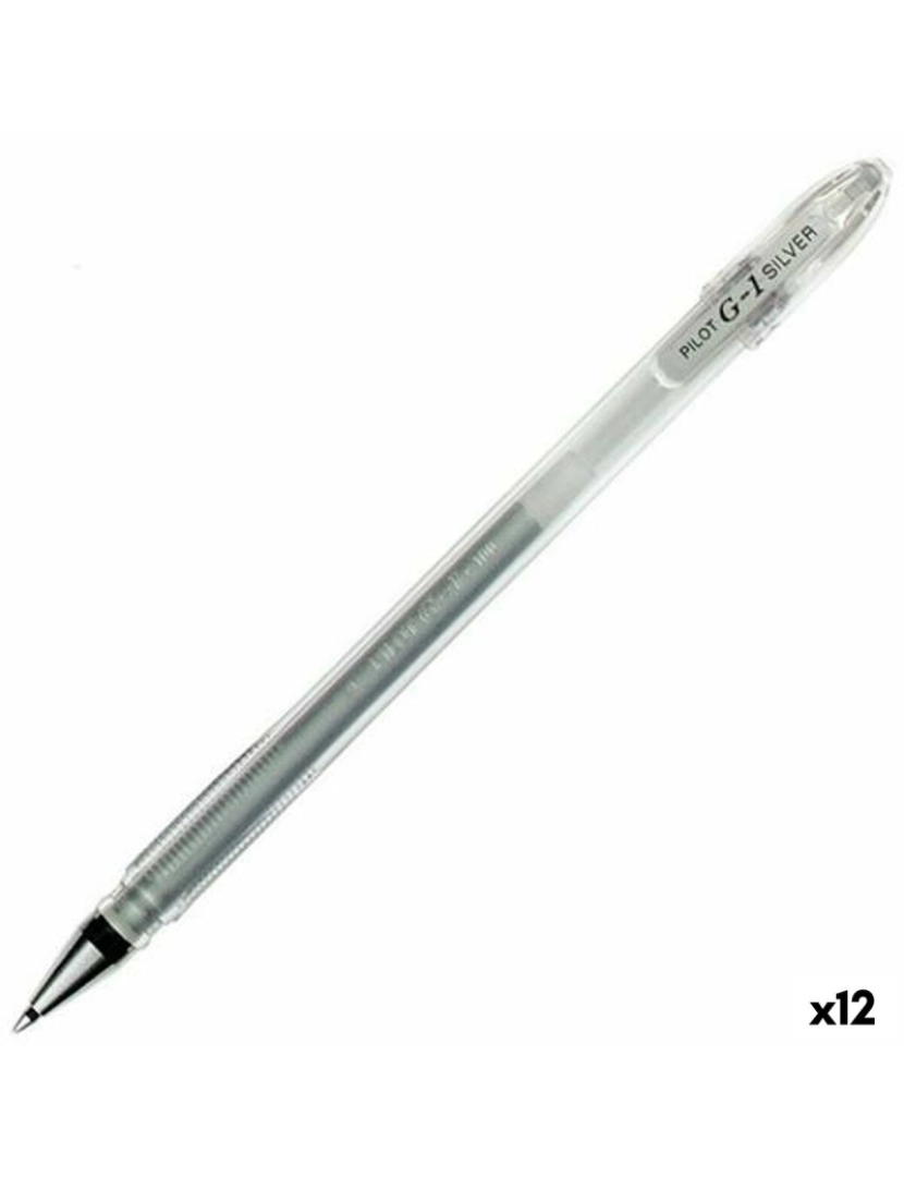 Pilot - Caneta Roller Pilot G-1 Prateado 0,4 mm (12 Unidades)