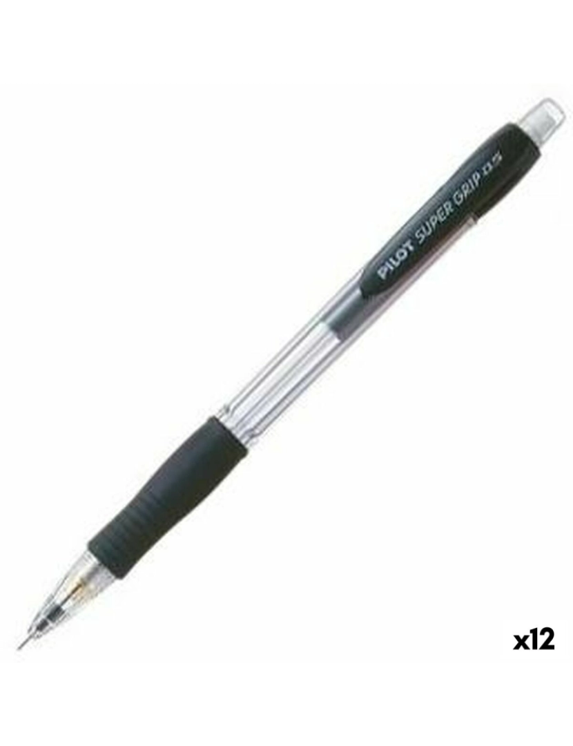 Pilot - Porta-minas Pilot Super Grip Preto 0,5 mm (12 Unidades)