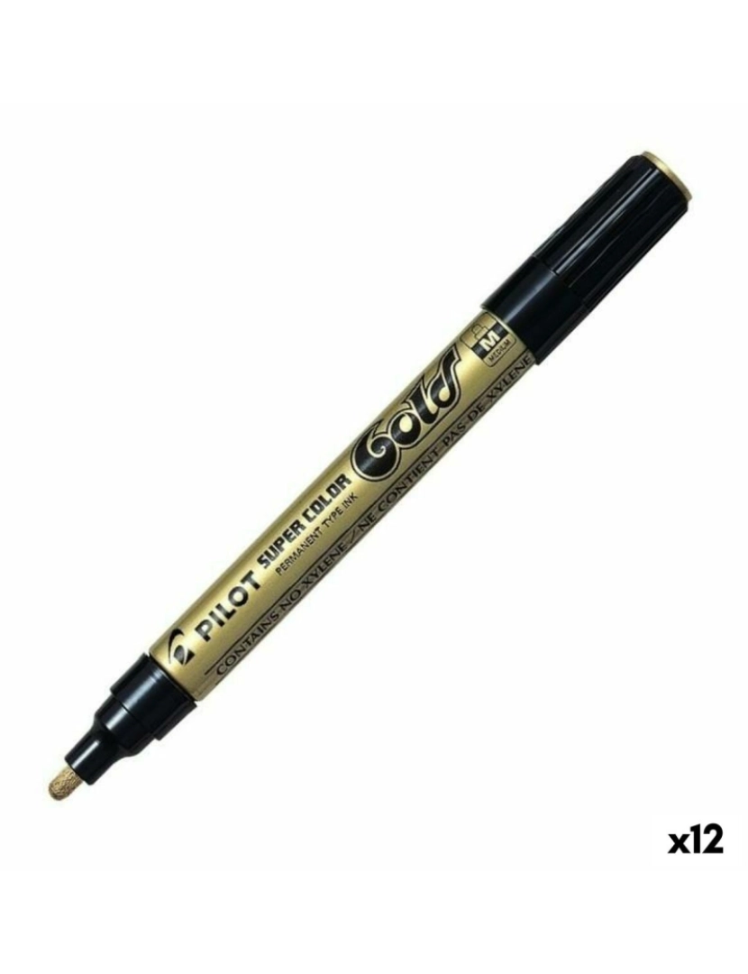 Pilot - Rotulador permanente Pilot Dourado (12 Unidades)